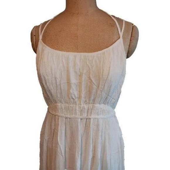 Motherhood Off White Boho Floral Lace Trim Lined Maxi Maternity Dress Medium - Picture 1 of 14
